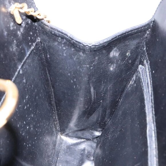 Salvatore Ferragamo Gancini Chain Shoulder Bag Leather Black Gold Auth 134769 - Picture 13 of 16